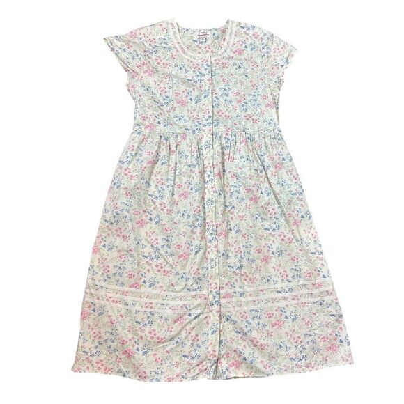 Lanz of Salzburg Dress Women 1X Multicolor Floral Button Up Cotton Floral Belted - Picture 16 of 16